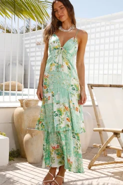 Wedding Guest Dresses|Summer Dresses>Hello Molly Flower Garden Maxi Dress Green