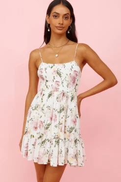 Casual Dresses|Mini Dresses>Hello Molly Flower Picking Dress White
