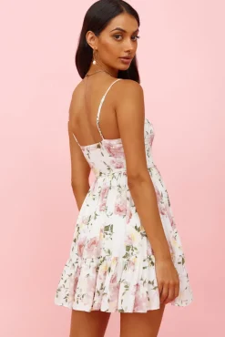 Casual Dresses|Mini Dresses>Hello Molly Flower Picking Dress White