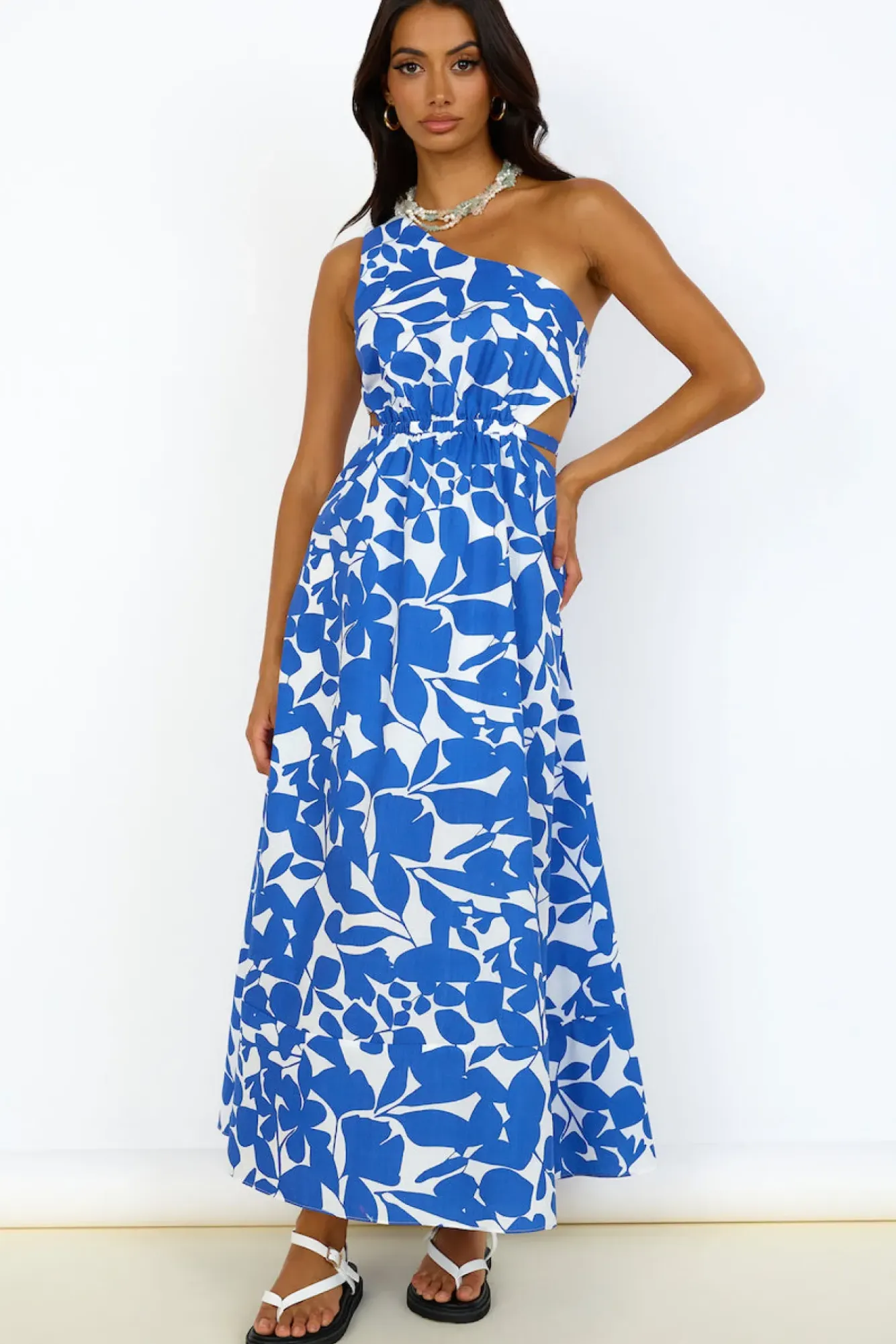 Casual Dresses|Maxi Dresses>Hello Molly Flowers Bloom Maxi Dress Blue
