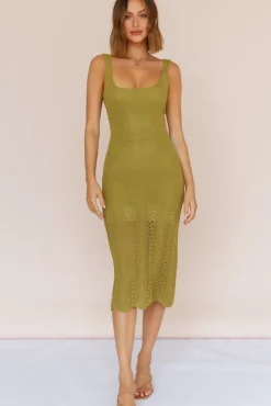 Spring Break Dresses|Summer Dresses>Hello Molly Flowing In Between Midi Dress Olive