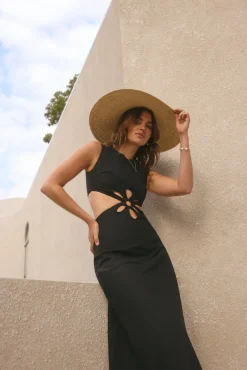 Vacation Dresses|Brunch Dresses>Hello Molly Fluttering Hearts Maxi Dress Black