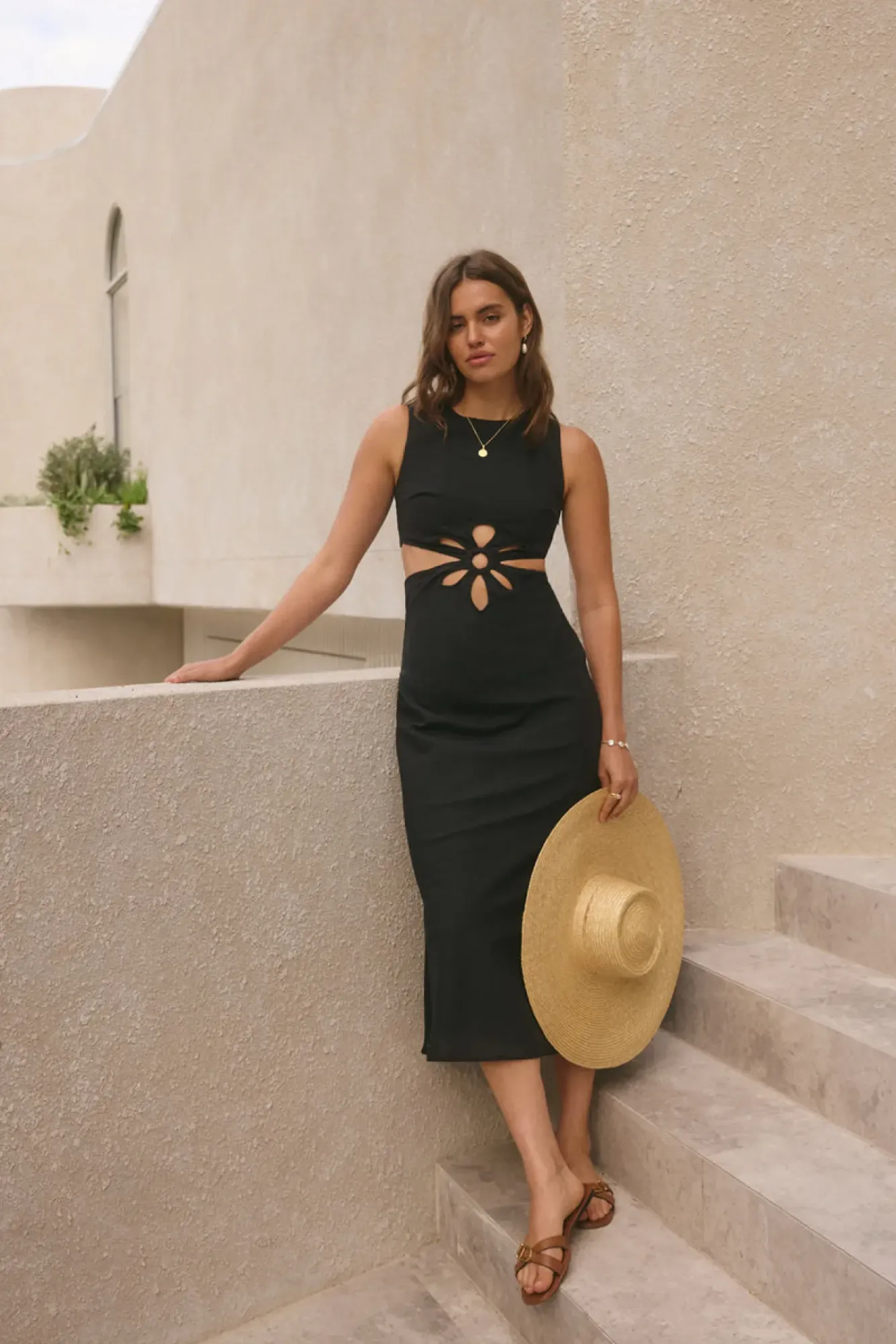 Vacation Dresses|Brunch Dresses>Hello Molly Fluttering Hearts Maxi Dress Black
