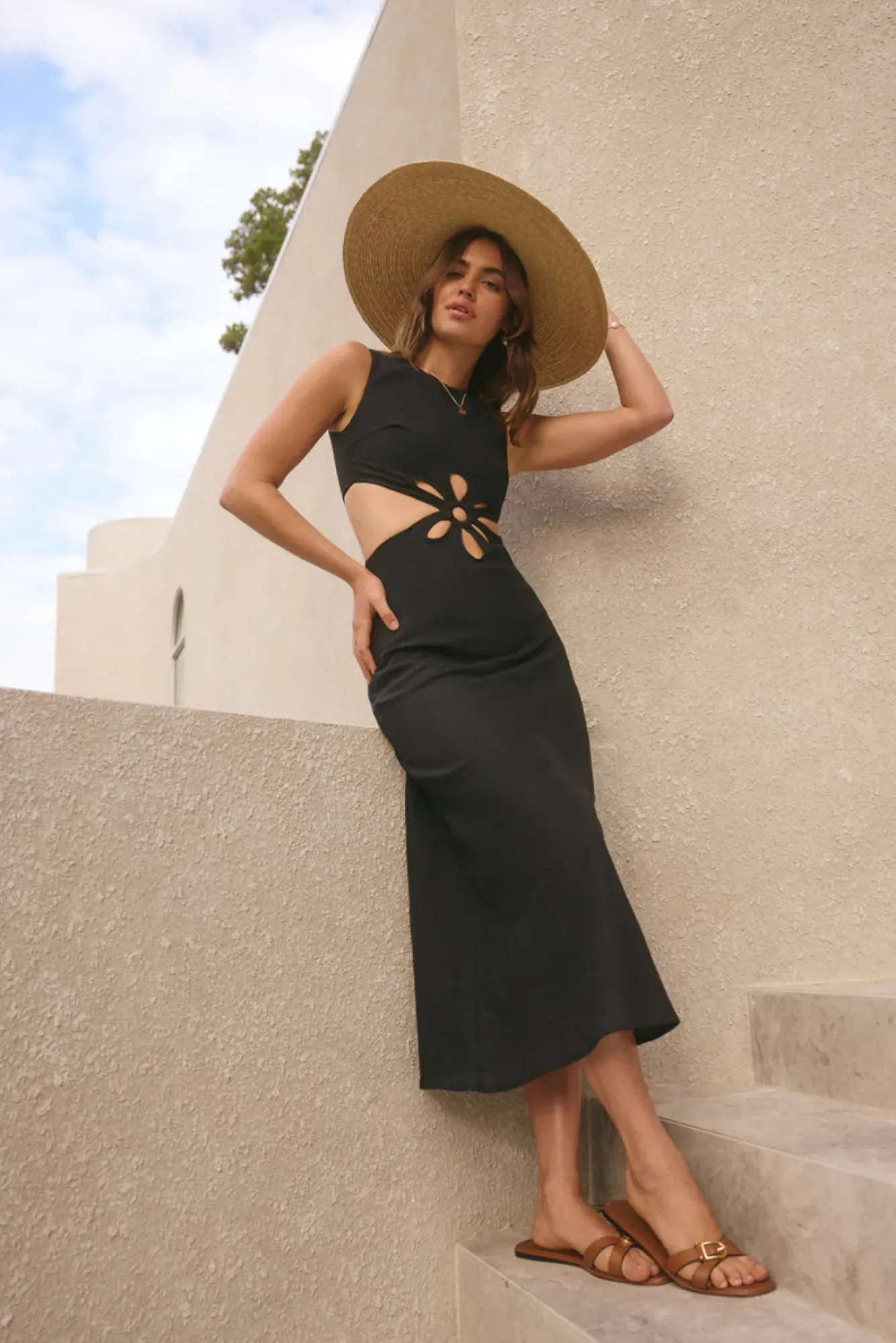 Vacation Dresses|Brunch Dresses>Hello Molly Fluttering Hearts Maxi Dress Black