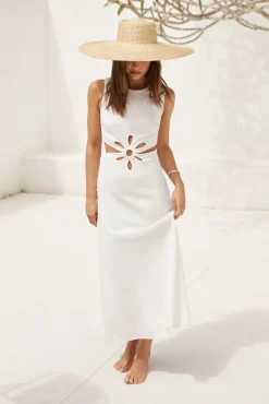 Vacation Dresses|Spring Break Dresses>Hello Molly Fluttering Hearts Maxi Dress White