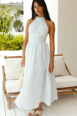 Cocktail Dresses|Bump Friendly>Hello Molly Fly Away Halter Maxi Dress Blue