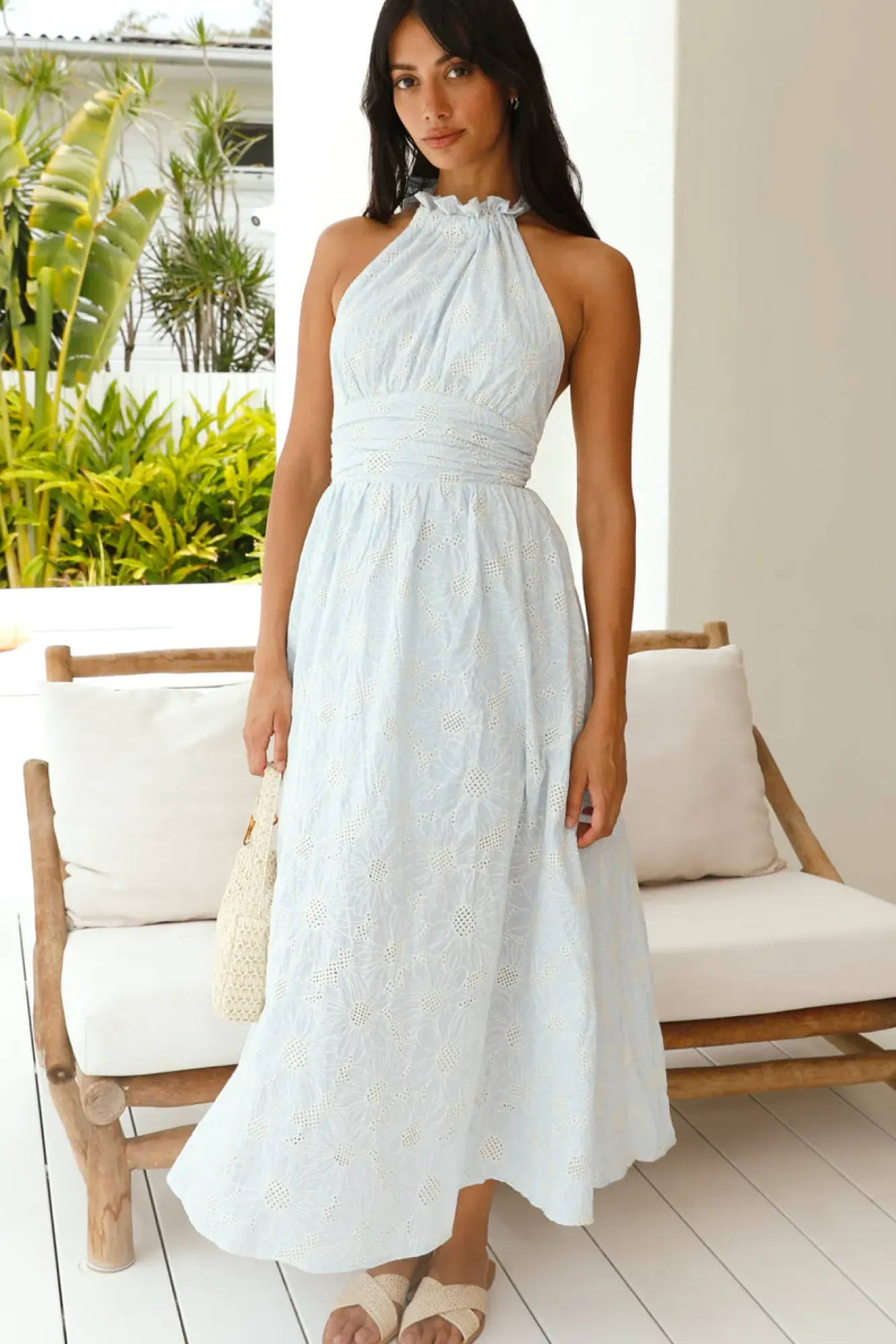 Cocktail Dresses|Bump Friendly>Hello Molly Fly Away Halter Maxi Dress Blue