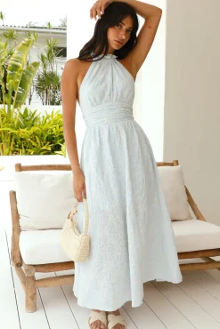 Cocktail Dresses|Bump Friendly>Hello Molly Fly Away Halter Maxi Dress Blue