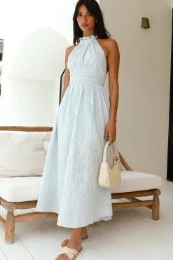 Cocktail Dresses|Bump Friendly>Hello Molly Fly Away Halter Maxi Dress Blue