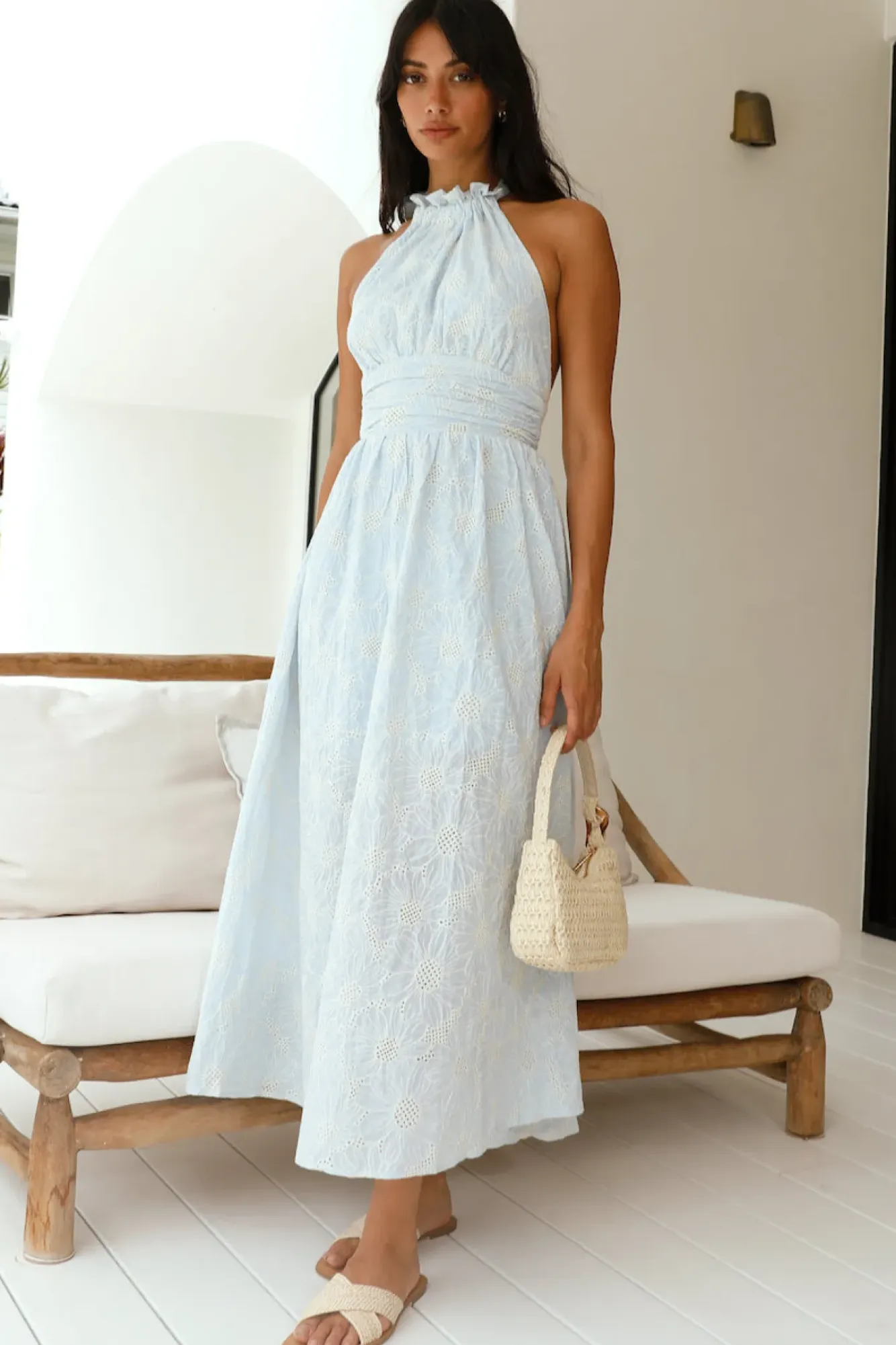 Cocktail Dresses|Bump Friendly>Hello Molly Fly Away Halter Maxi Dress Blue