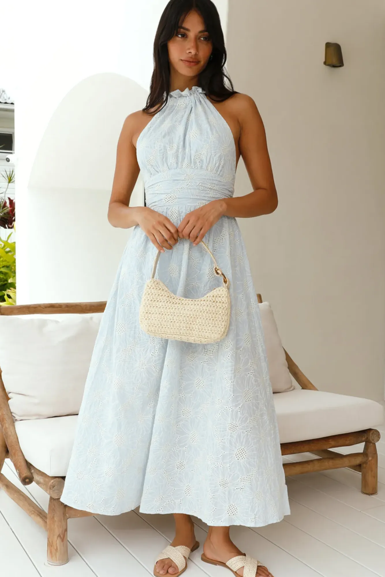 Cocktail Dresses|Bump Friendly>Hello Molly Fly Away Halter Maxi Dress Blue