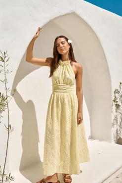 Wedding Guest Dresses|Cocktail Dresses>Hello Molly Fly Away Halter Maxi Dress Yellow