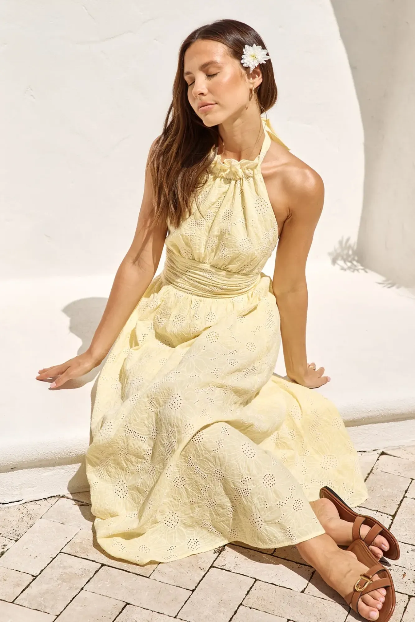 Wedding Guest Dresses|Cocktail Dresses>Hello Molly Fly Away Halter Maxi Dress Yellow