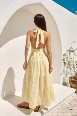 Wedding Guest Dresses|Cocktail Dresses>Hello Molly Fly Away Halter Maxi Dress Yellow