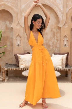 Brunch Dresses|Summer Dresses>Hello Molly Flying Home Maxi Dress Orange