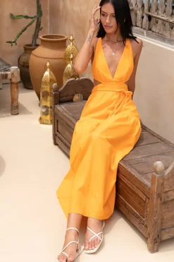 Brunch Dresses|Summer Dresses>Hello Molly Flying Home Maxi Dress Orange