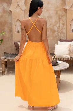 Brunch Dresses|Summer Dresses>Hello Molly Flying Home Maxi Dress Orange