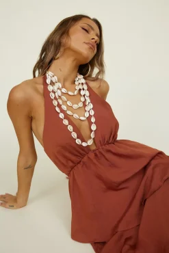 Vacation Dresses|Date Night Dresses>Hello Molly Focus On Me Maxi Dress Brown