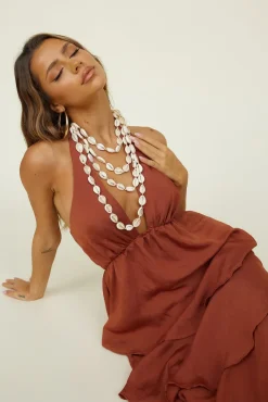 Vacation Dresses|Date Night Dresses>Hello Molly Focus On Me Maxi Dress Brown