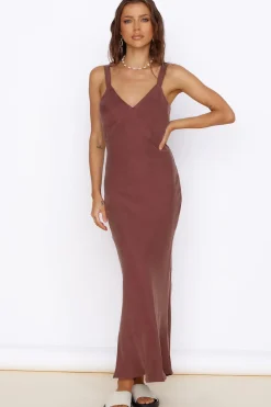 Date Night Dresses|Brunch Dresses>Hello Molly Following My Heart Maxi Dress Brown