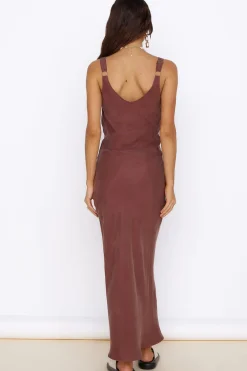 Date Night Dresses|Brunch Dresses>Hello Molly Following My Heart Maxi Dress Brown