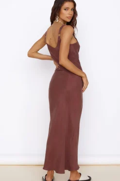 Date Night Dresses|Brunch Dresses>Hello Molly Following My Heart Maxi Dress Brown