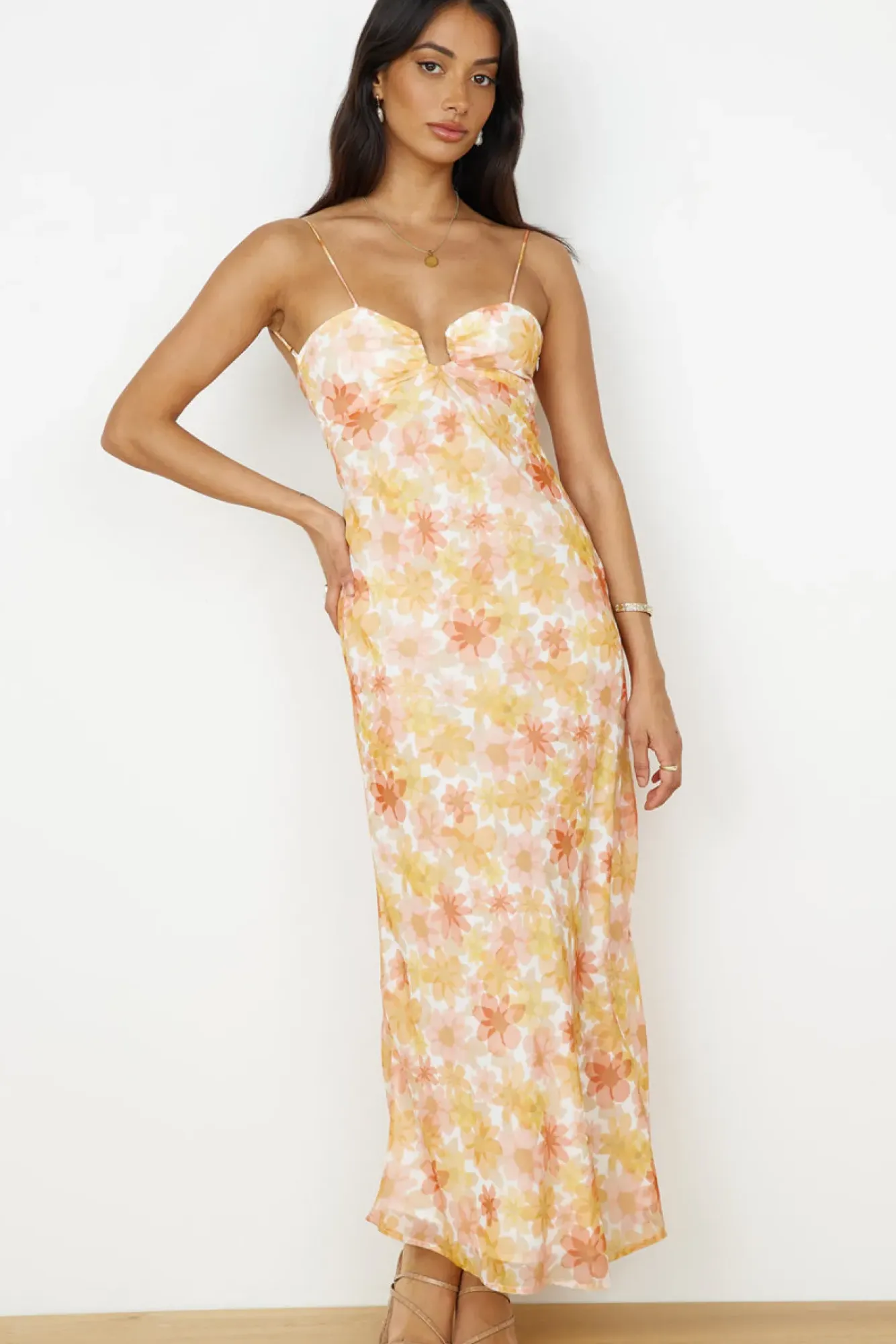 Vacation Dresses|Spring Break Dresses>Hello Molly Follow You Anywhere Maxi Dress Orange