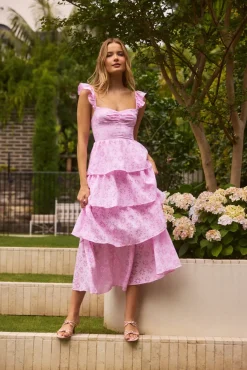 Vacation Dresses|Date Night Dresses>Hello Molly Fonder Moments Maxi Dress Pink