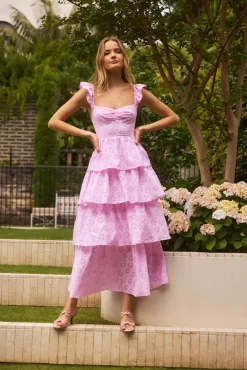 Vacation Dresses|Date Night Dresses>Hello Molly Fonder Moments Maxi Dress Pink