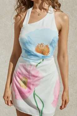 Vacation Dresses|Brunch Dresses>Hello Molly For A Moment Halter Mini Dress White