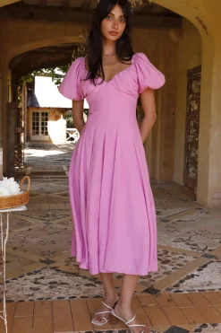 Brunch Dresses|Casual Dresses>Hello Molly Force of Habit Midi Dress Pink