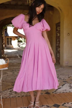 Brunch Dresses|Casual Dresses>Hello Molly Force of Habit Midi Dress Pink