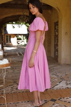 Brunch Dresses|Casual Dresses>Hello Molly Force of Habit Midi Dress Pink