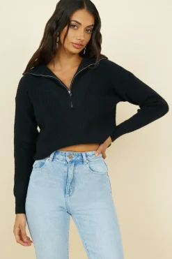 Jumpers|Cropped>Hello Molly Forever More Knit Black