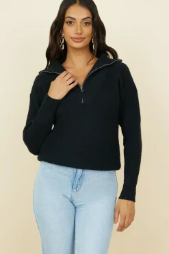 Jumpers|Cropped>Hello Molly Forever More Knit Black