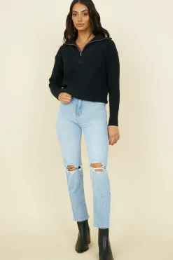 Jumpers|Cropped>Hello Molly Forever More Knit Black