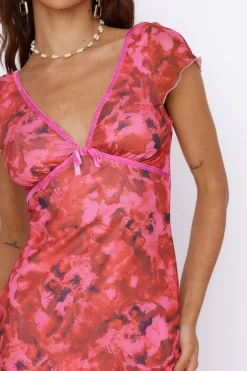 Date Night Dresses|Floral Dresses>Hello Molly Forever Unfolding Mini Dress Pink