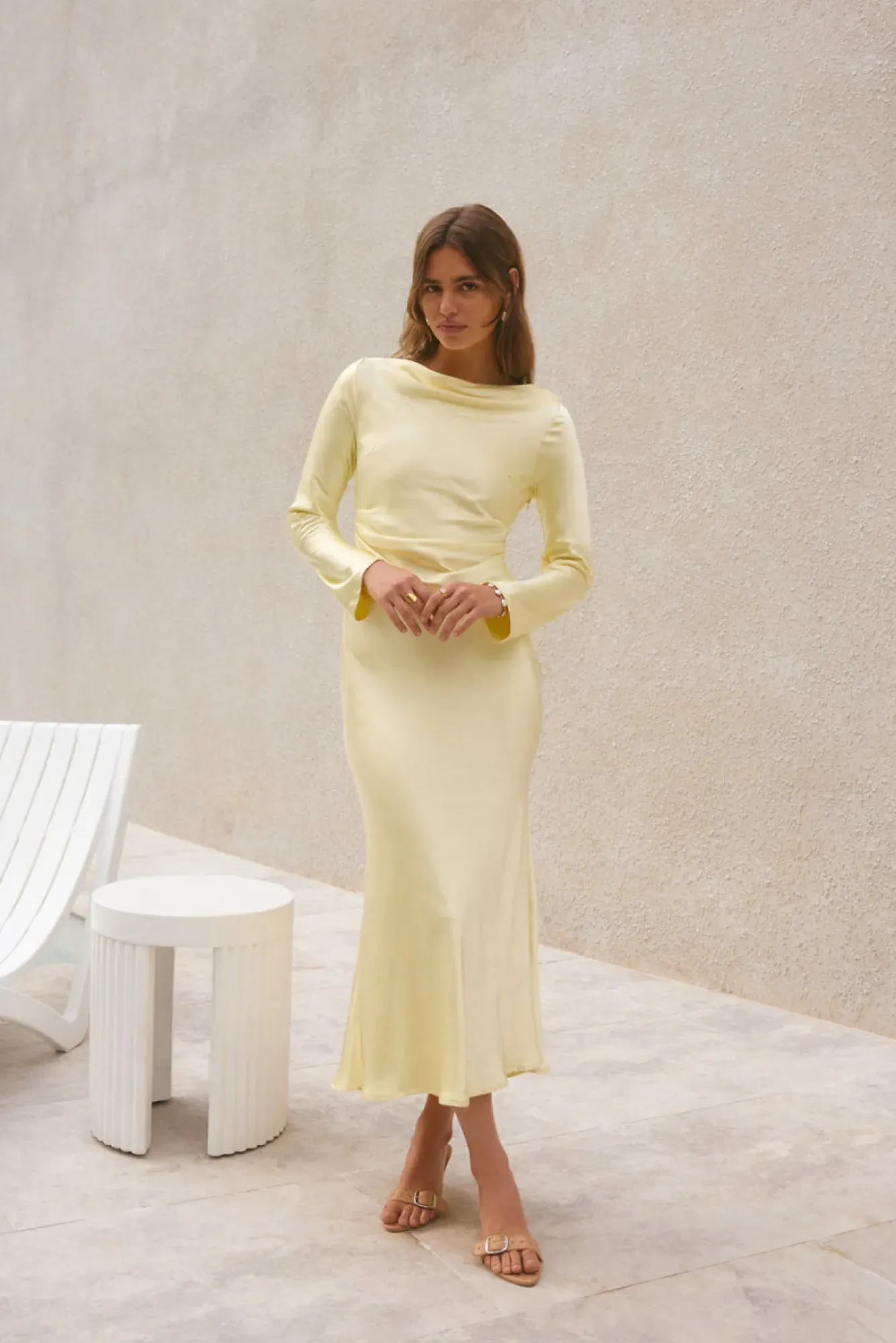 Wedding Guest Dresses|Formal Dresses>Hello Molly Forget Me Not Satin Maxi Dress Butter