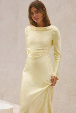 Wedding Guest Dresses|Formal Dresses>Hello Molly Forget Me Not Satin Maxi Dress Butter