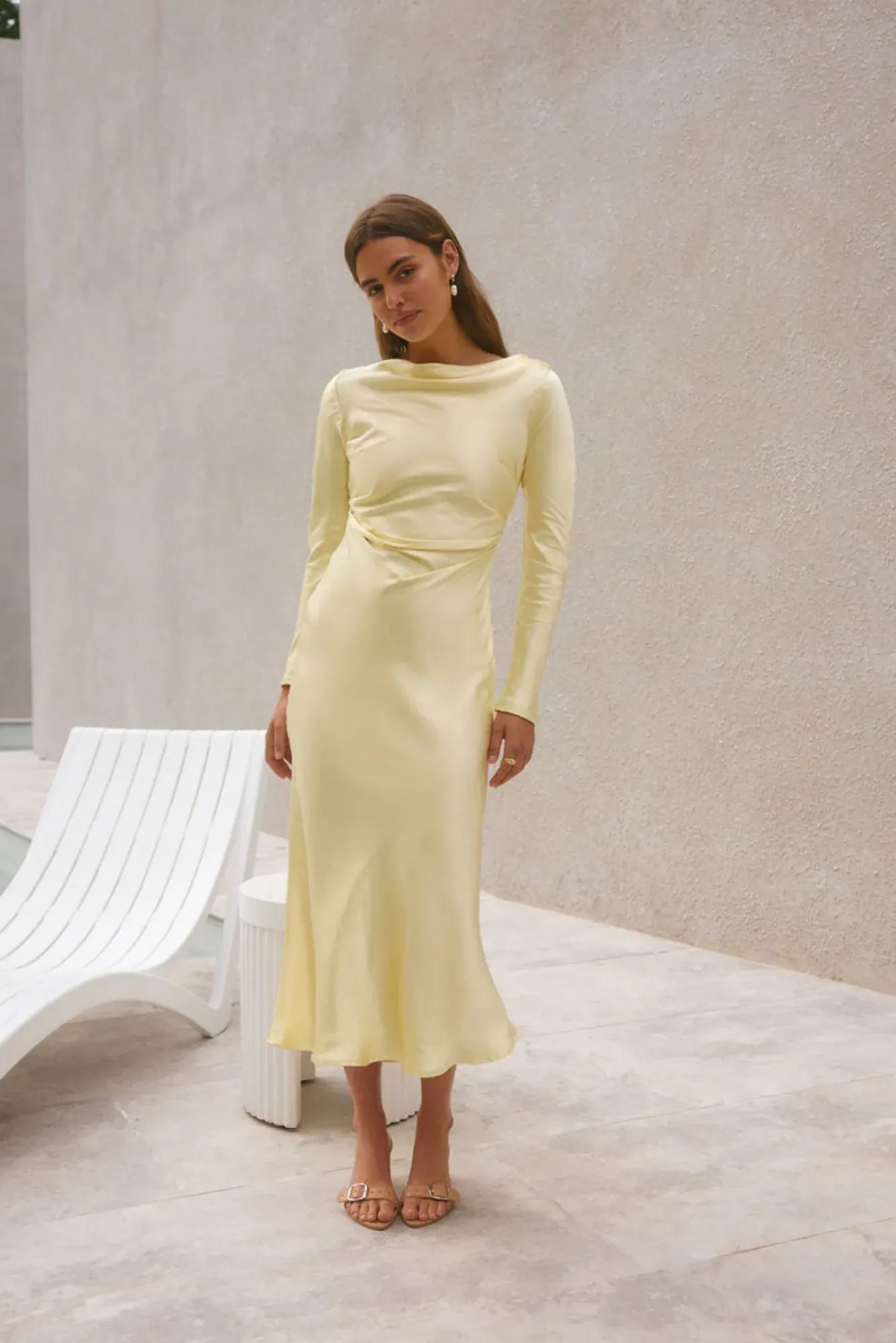 Wedding Guest Dresses|Formal Dresses>Hello Molly Forget Me Not Satin Maxi Dress Butter
