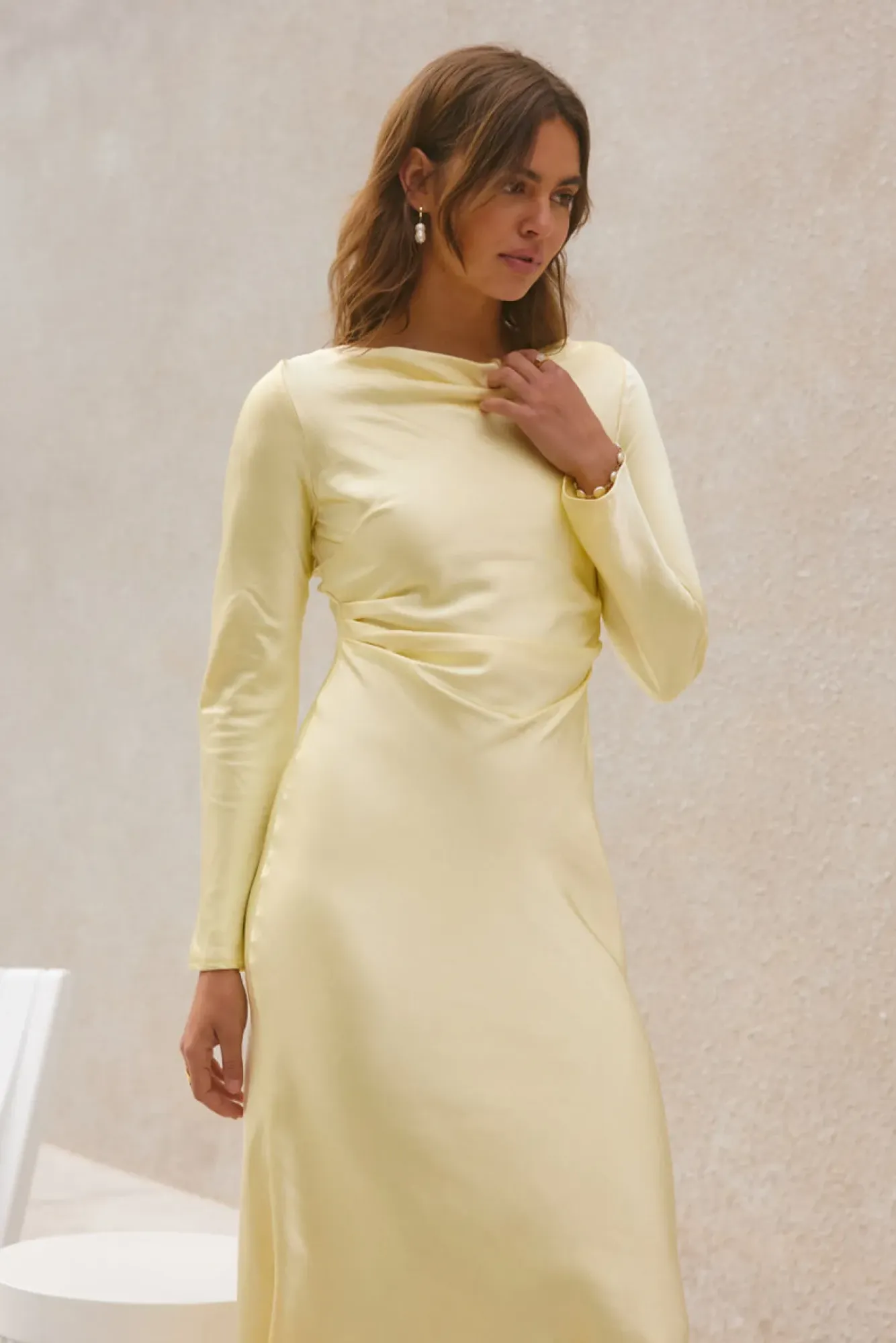 Wedding Guest Dresses|Formal Dresses>Hello Molly Forget Me Not Satin Maxi Dress Butter