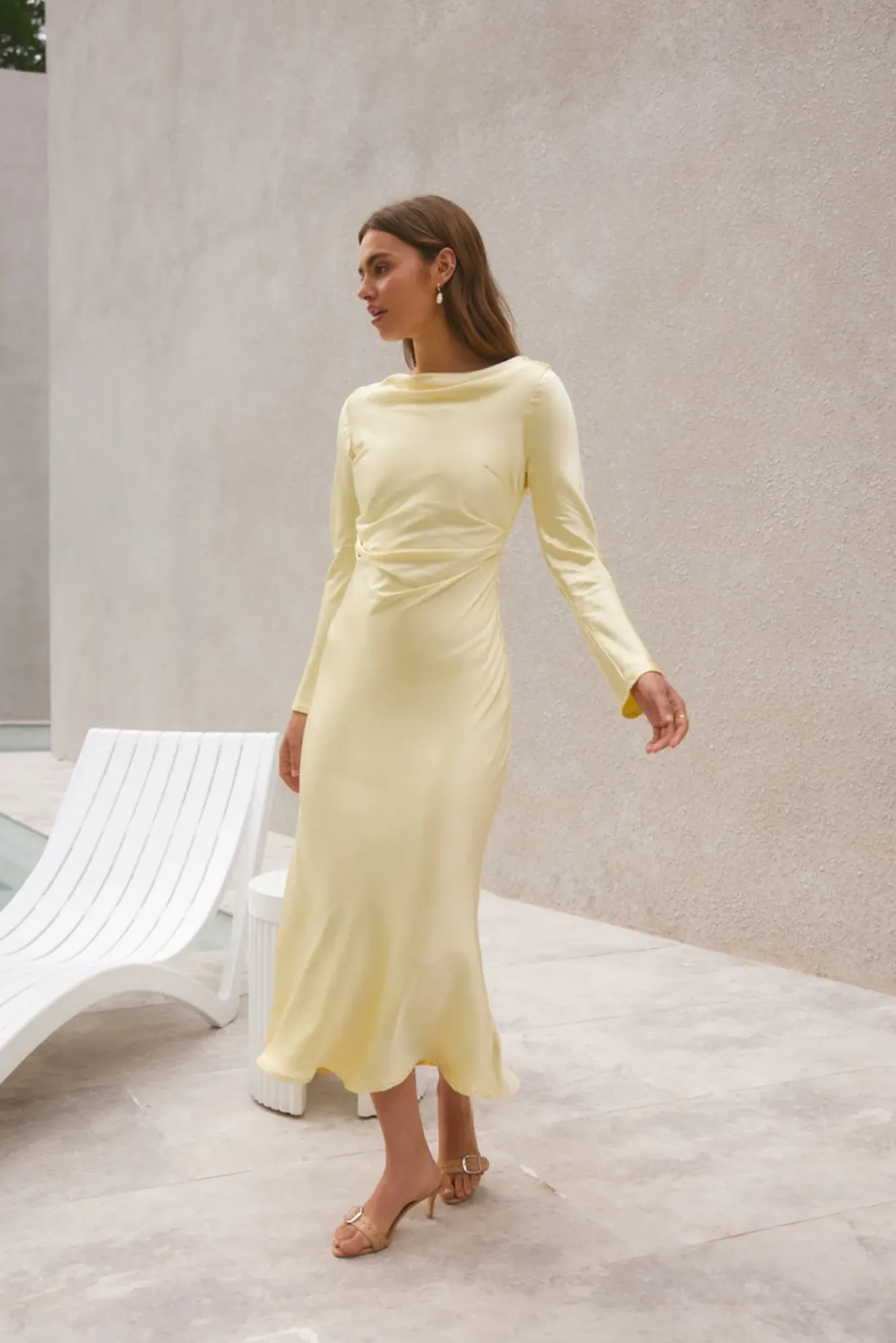 Wedding Guest Dresses|Formal Dresses>Hello Molly Forget Me Not Satin Maxi Dress Butter