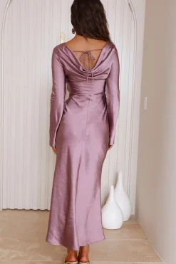 Wedding Guest Dresses|Bridesmaid Dresses>Hello Molly Forget Me Not Satin Maxi Dress Purple
