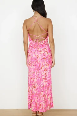Cocktail Dresses|Floral Dresses>Hello Molly Forgetting You Maxi Dress Pink
