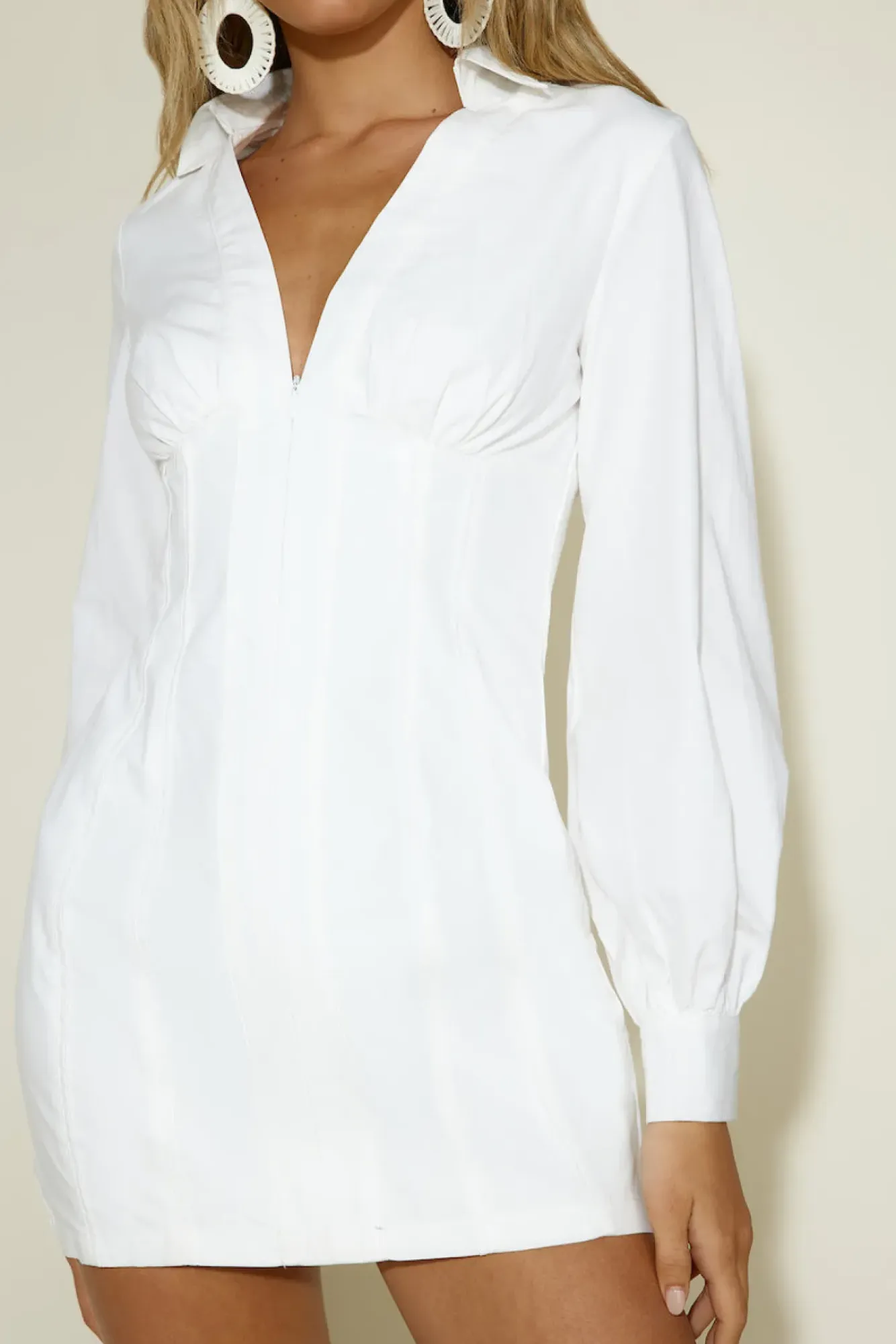White Dresses|Long Sleeve Dresses>Hello Molly Forgotten Promises Dress White
