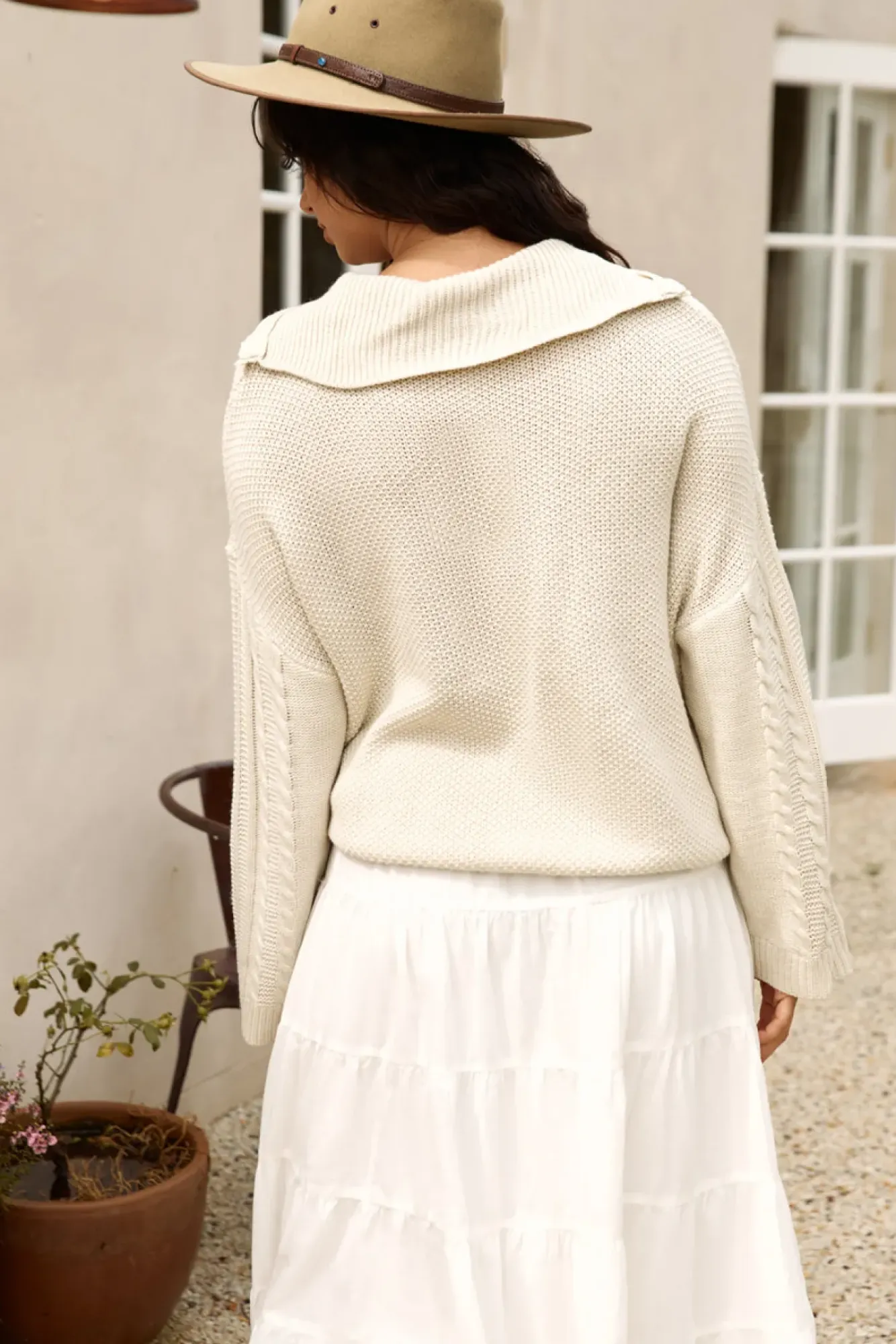 Long Sleeve|Cropped>Hello Molly For Real Knit Jumper Beige