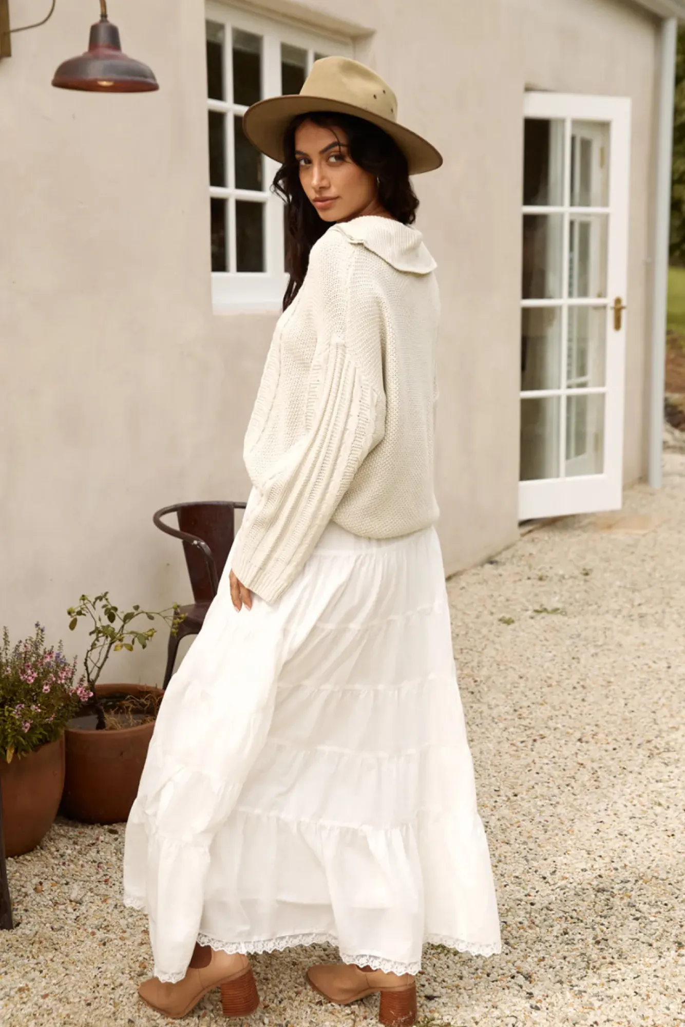 Long Sleeve|Cropped>Hello Molly For Real Knit Jumper Beige