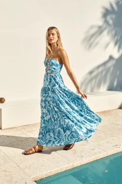 Vacation Dresses|Summer Dresses>Fortunate One Aquamarine Maxi Dress Blue