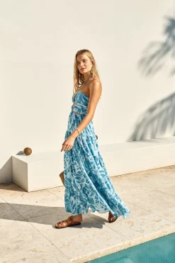 Vacation Dresses|Summer Dresses>Fortunate One Aquamarine Maxi Dress Blue
