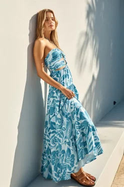 Vacation Dresses|Summer Dresses>Fortunate One Aquamarine Maxi Dress Blue